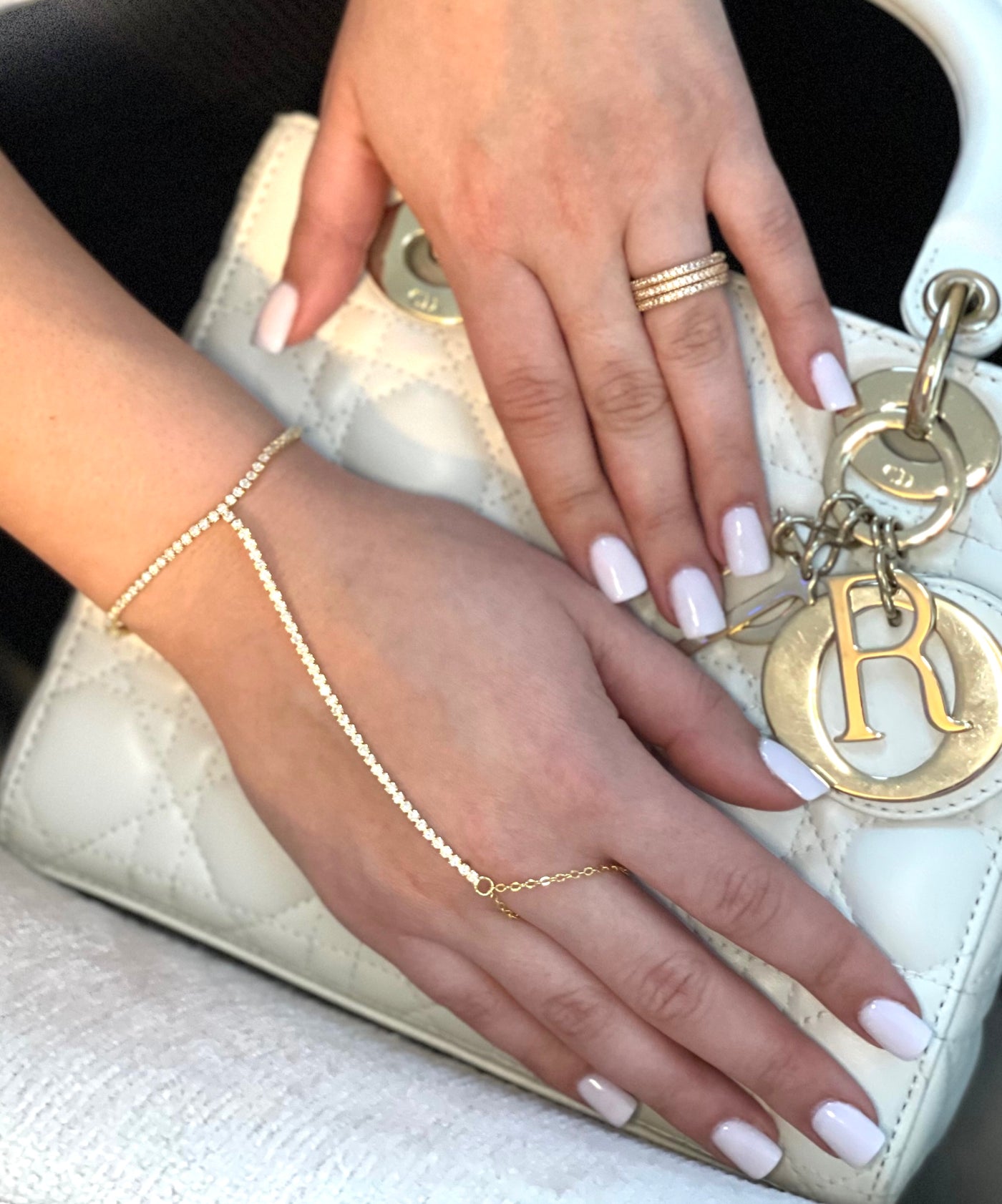 Diamond Bracelet-To-Ring-Chain
