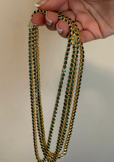Iced Emerald Bubble Necklace