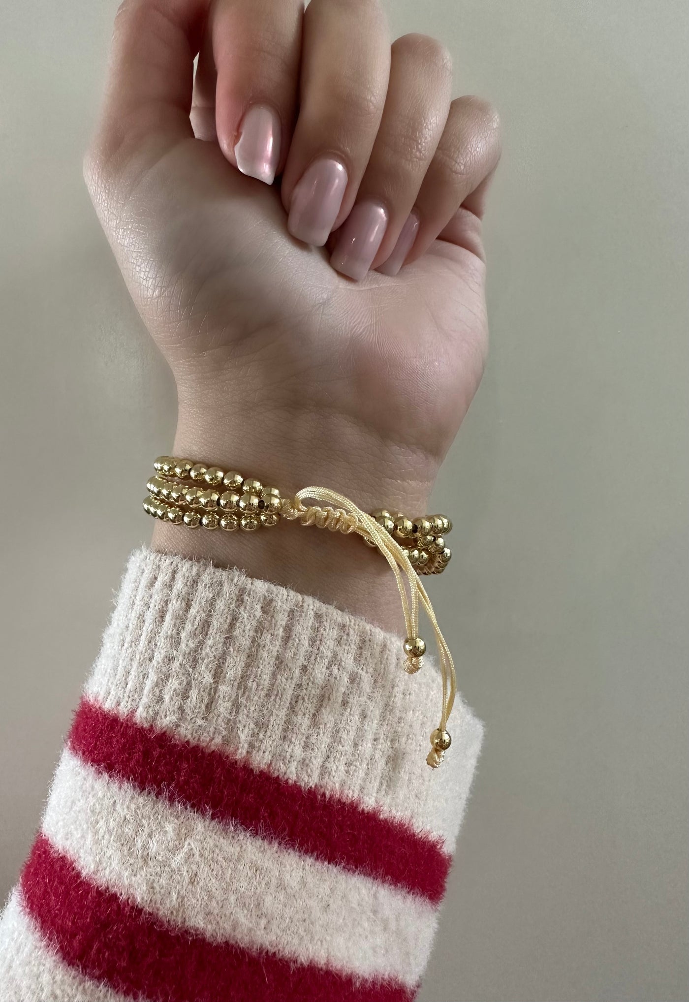 Triple Gold Beaded Bracelet