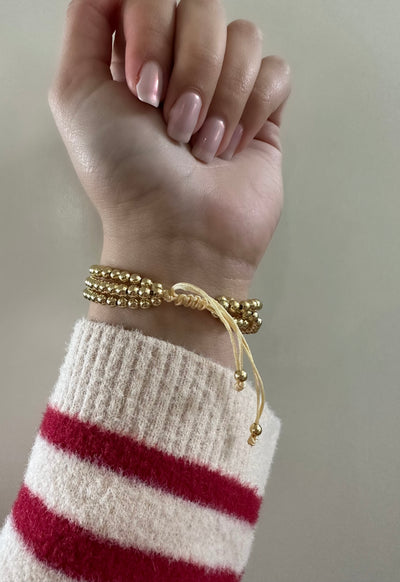 Triple Gold Beaded Bracelet