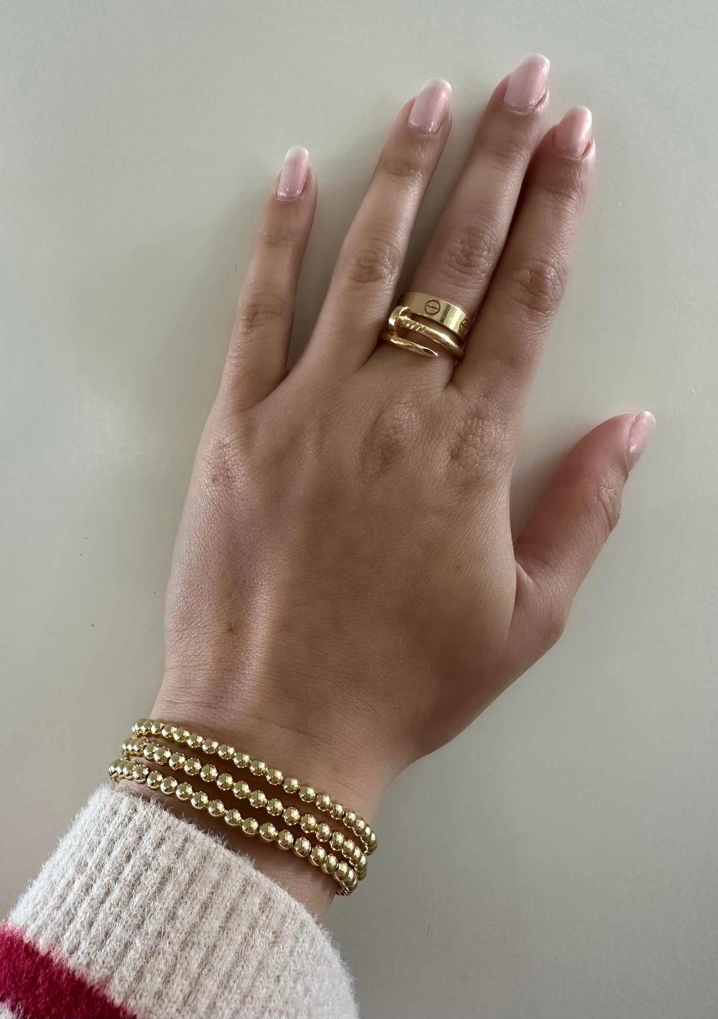 Triple Gold Beaded Bracelet