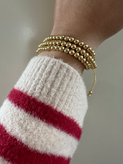 Triple Gold Beaded Bracelet